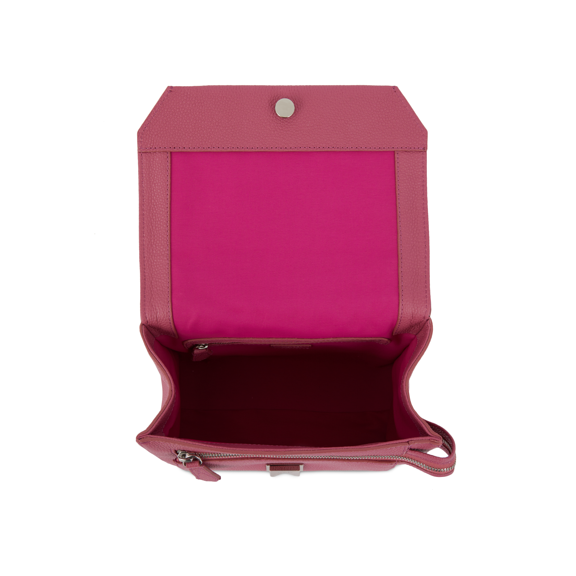 Sac rabat M Ninon en cuir grainé - Cerise & Citrouille