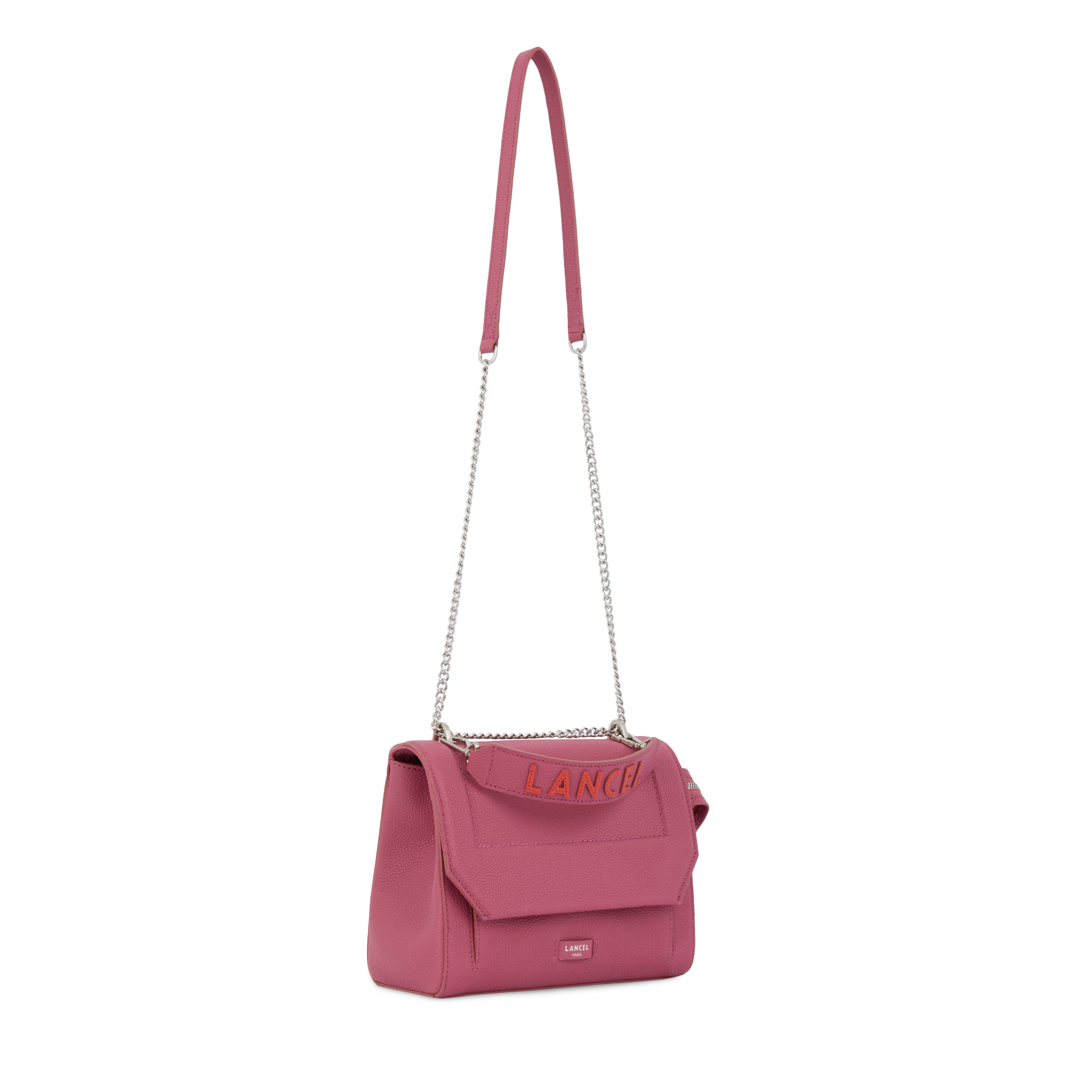 Sac rabat M Ninon en cuir grainé - Cerise & Citrouille