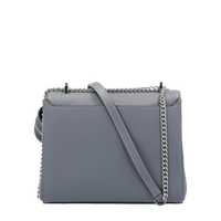 Sac rabat M Ninon en cuir grainé - Ciment & Graphite
