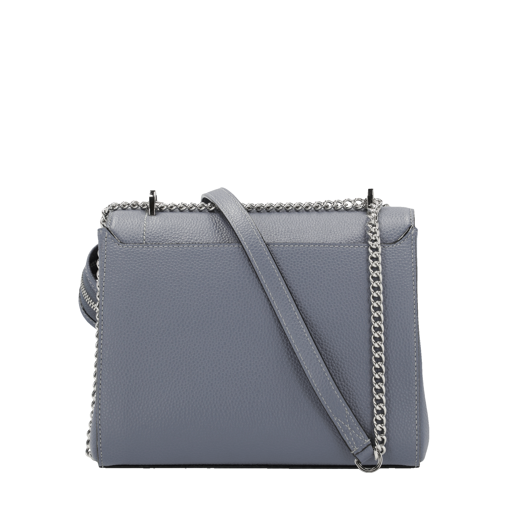 Sac rabat M Ninon en cuir grainé - Ciment & Graphite