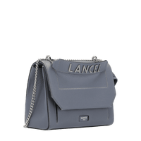 Sac rabat M Ninon en cuir grainé - Ciment & Graphite
