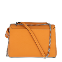 Sac rabat Ninon L en cuir grainé - Mandarine & Paill
