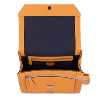 Sac rabat Ninon L en cuir grainé - Mandarine & Paill