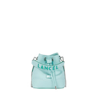 Mini sac seau Ninon en cuir grainé - Menthe & Emeraude