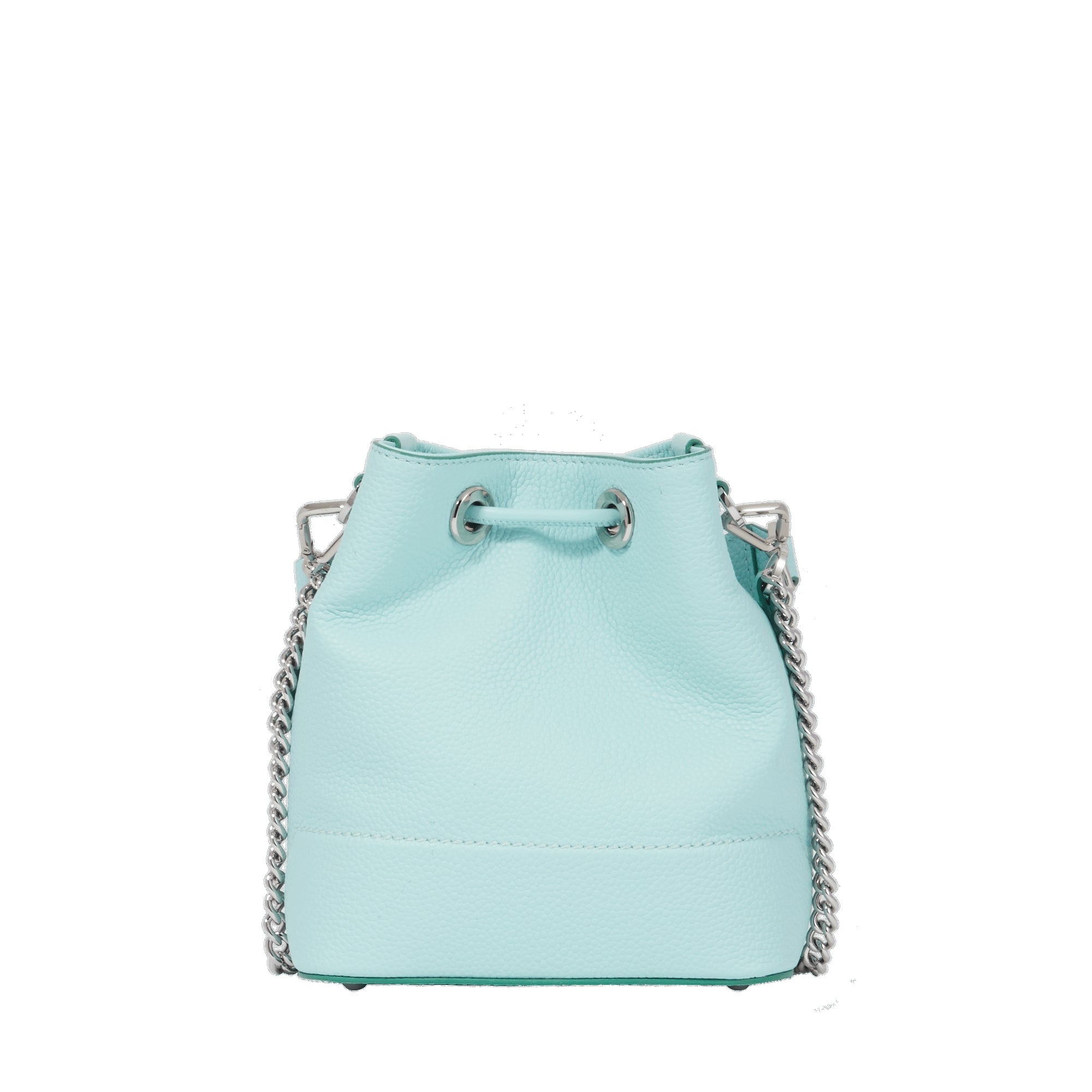 Mini sac seau Ninon en cuir grainé - Menthe & Emeraude