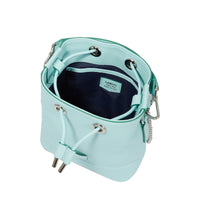 Mini sac seau Ninon en cuir grainé - Menthe & Emeraude