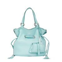 Sac seau M Premier Flirt en cuir - Menthe & Emeraude