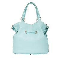 Sac seau M Premier Flirt en cuir - Menthe & Emeraude