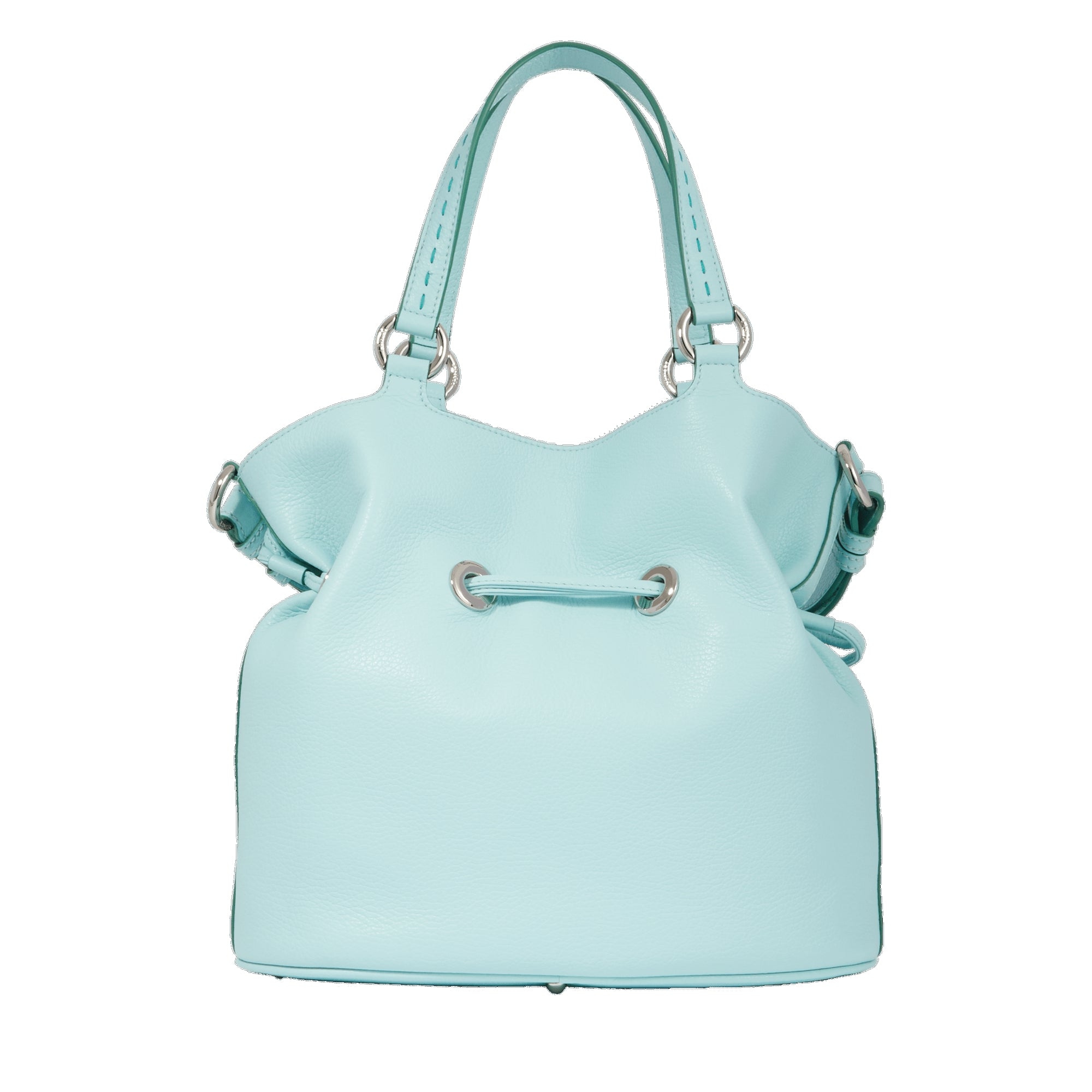Sac seau M Premier Flirt en cuir - Menthe & Emeraude