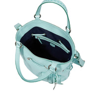 Sac seau M Premier Flirt en cuir - Menthe & Emeraude