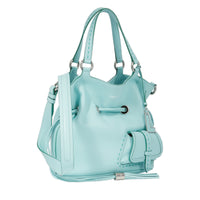 Sac seau M Premier Flirt en cuir - Menthe & Emeraude