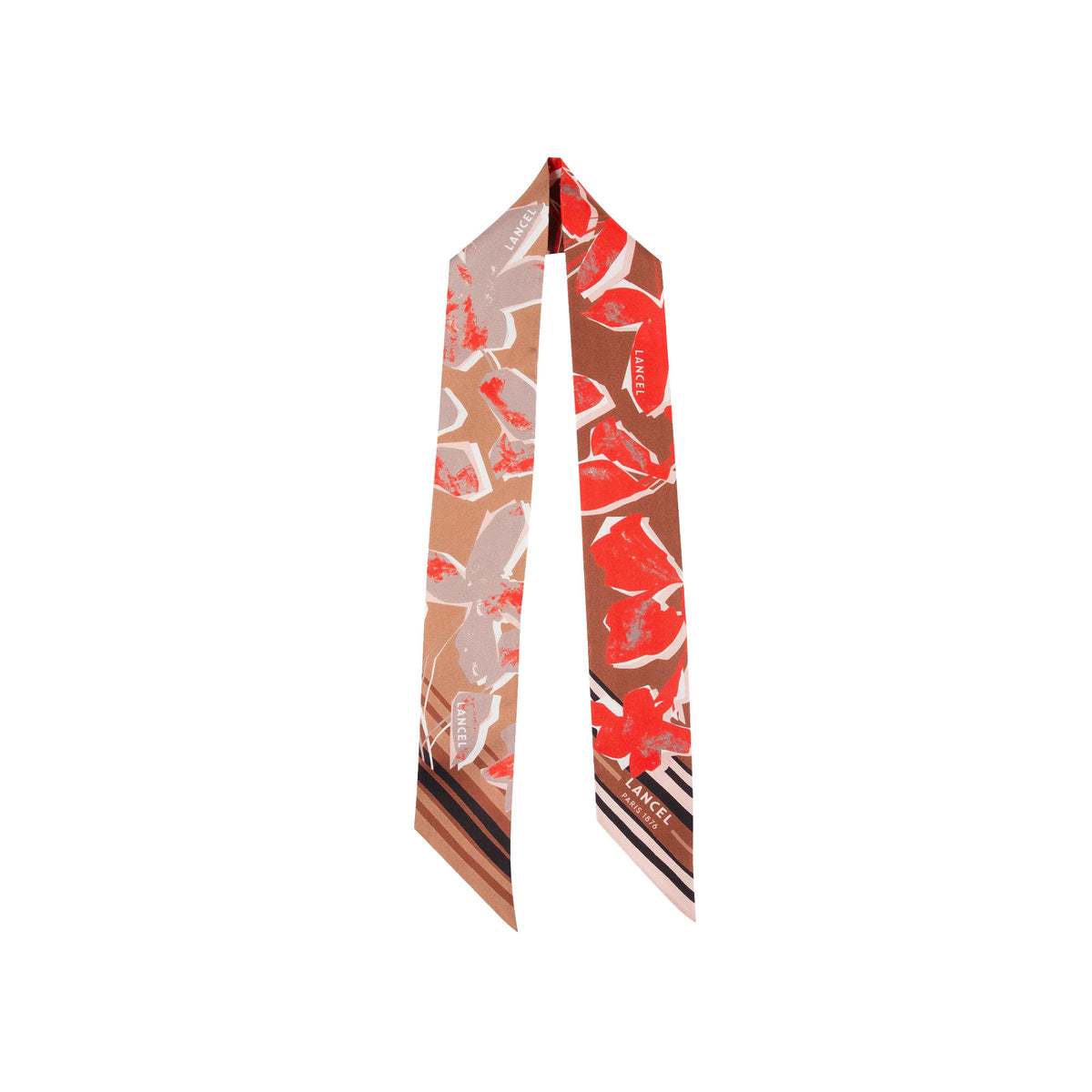 ‘Arty Flowers’ patterned silk headband - Multicoloured & Poppy