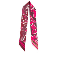 Bandeau à motif fleurs arty en soie - Multico Fuchsia