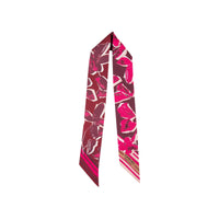Silk headband with an arty floral pattern - Multico Fuchsia