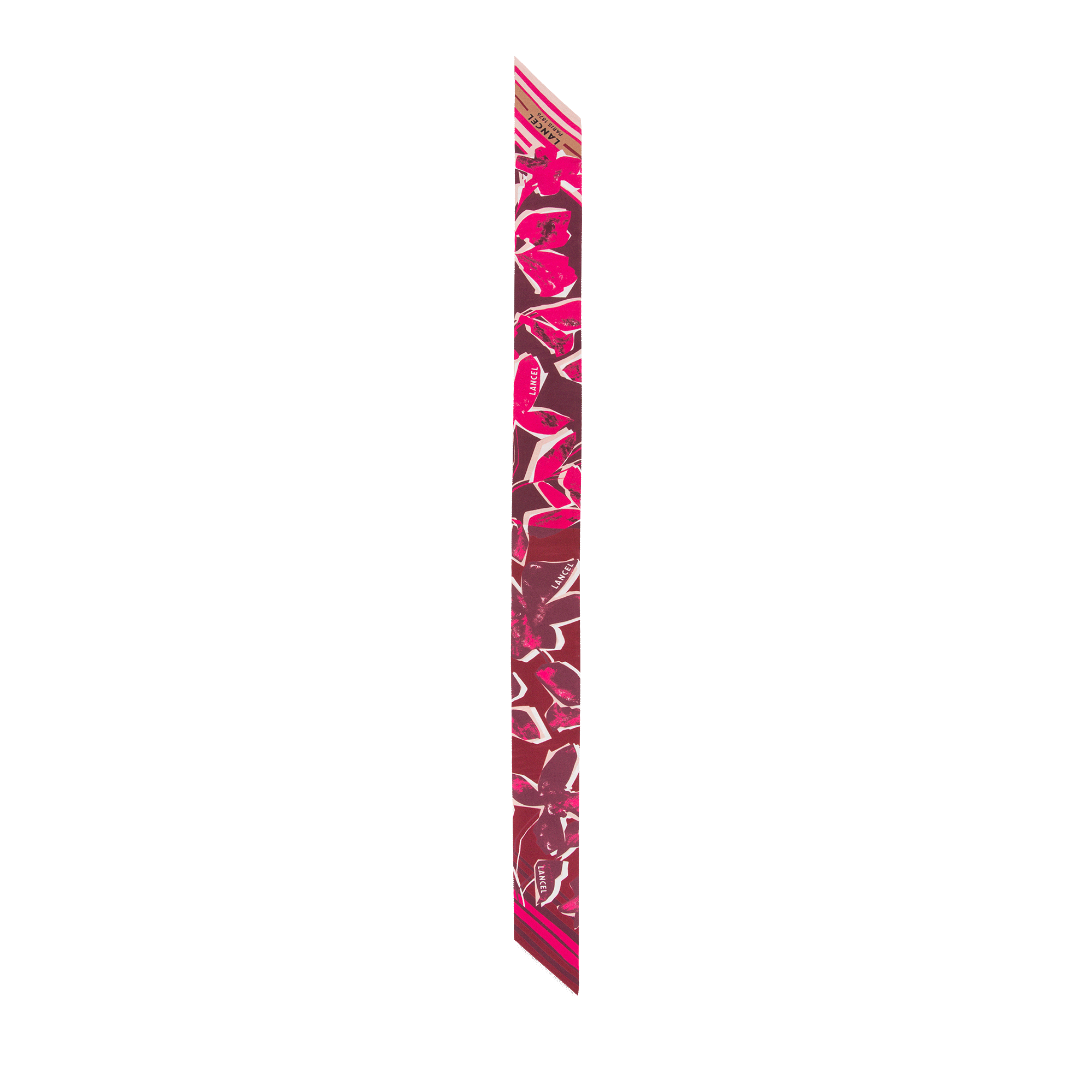Bandeau à motif fleurs arty en soie - Multico Fuchsia
