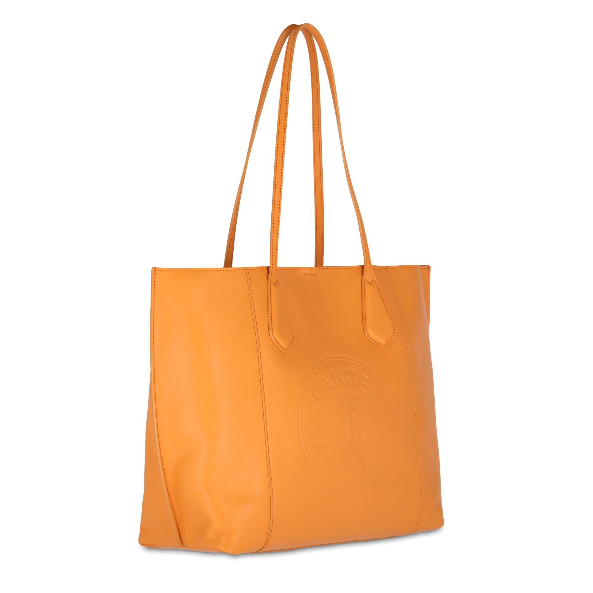 Sac cabas Ninon en cuir - Mandarine
