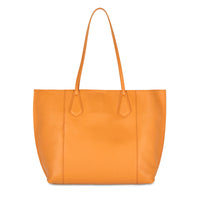 Sac cabas Ninon en cuir - Mandarine
