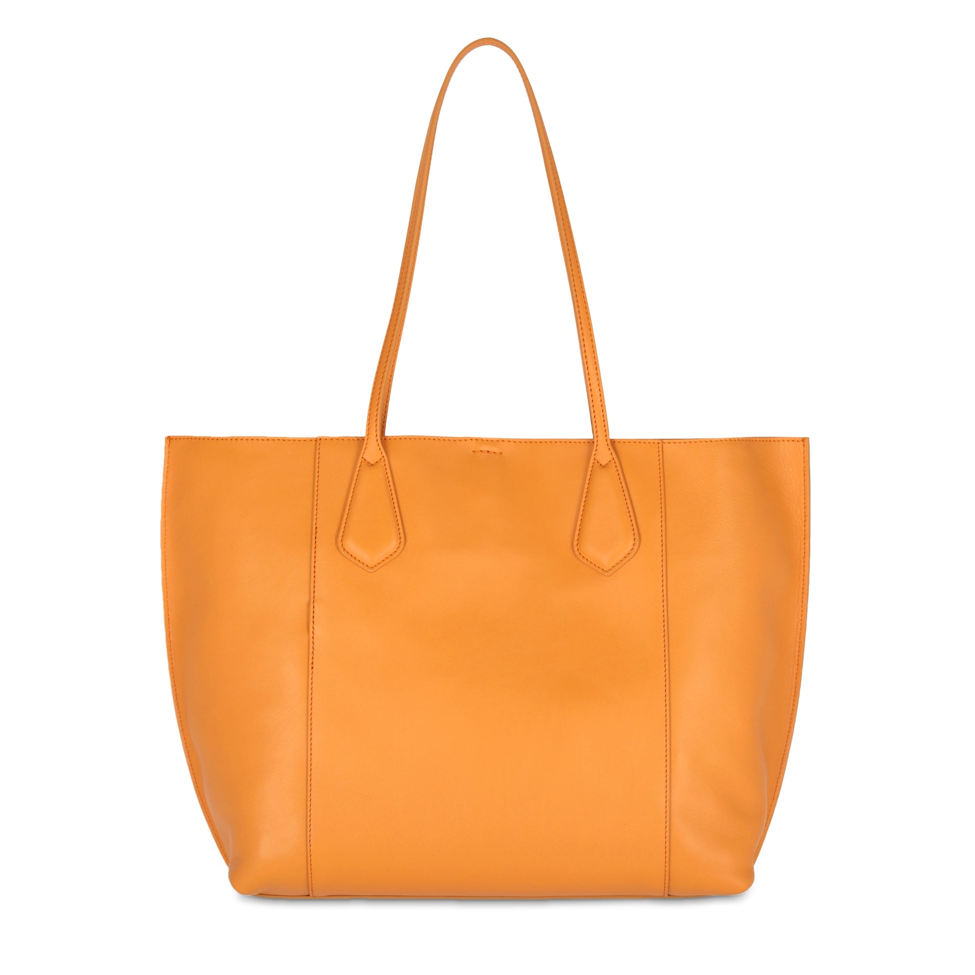 Sac cabas Ninon en cuir - Mandarine