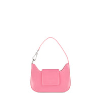 Sac mini baguette Sixtine en cuir lisse - Magnolia