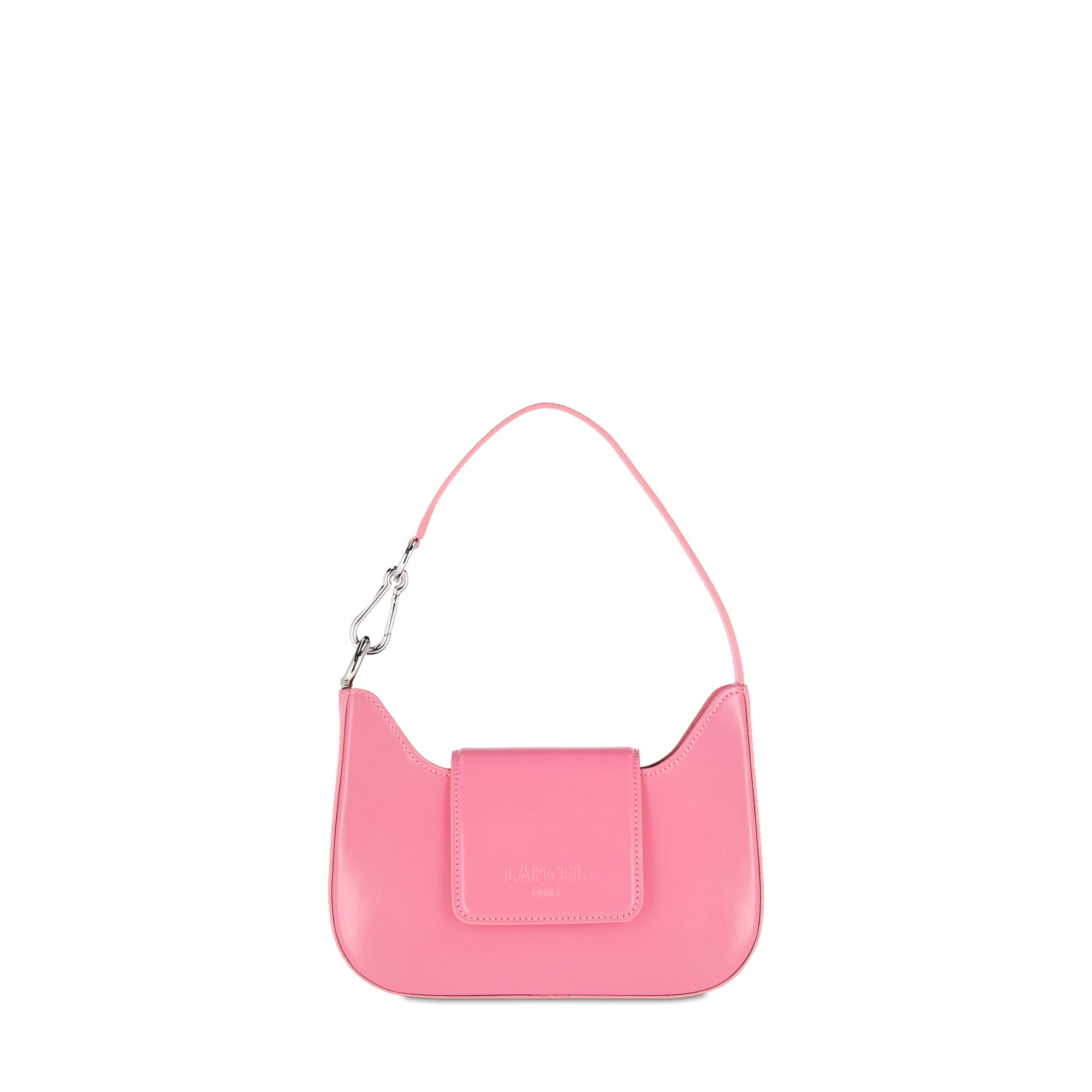 Sac mini baguette Sixtine en cuir lisse - Magnolia