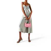 Sac mini baguette Sixtine en cuir lisse - Magnolia