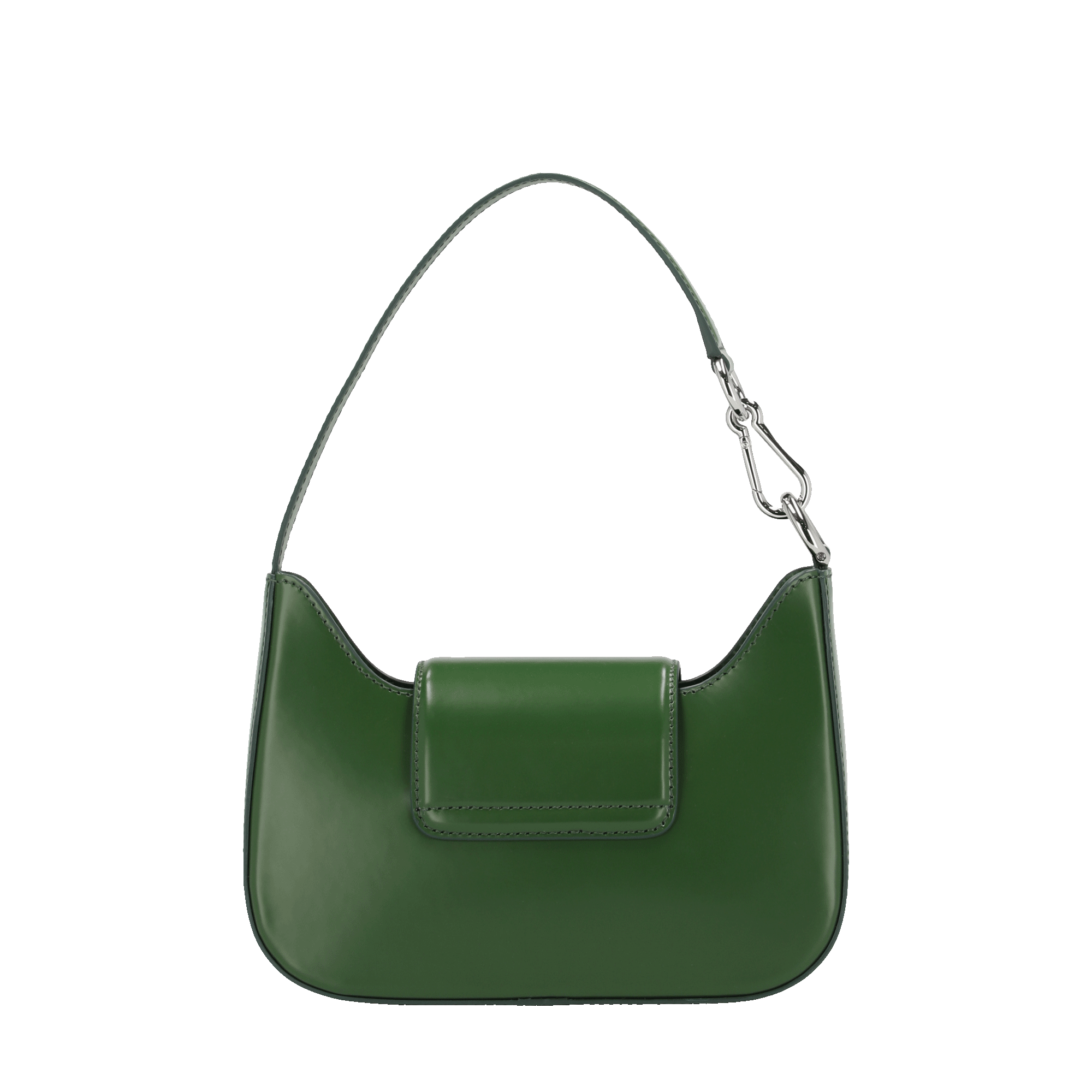 Sac mini baguette Sixtine en cuir lisse - Fougere