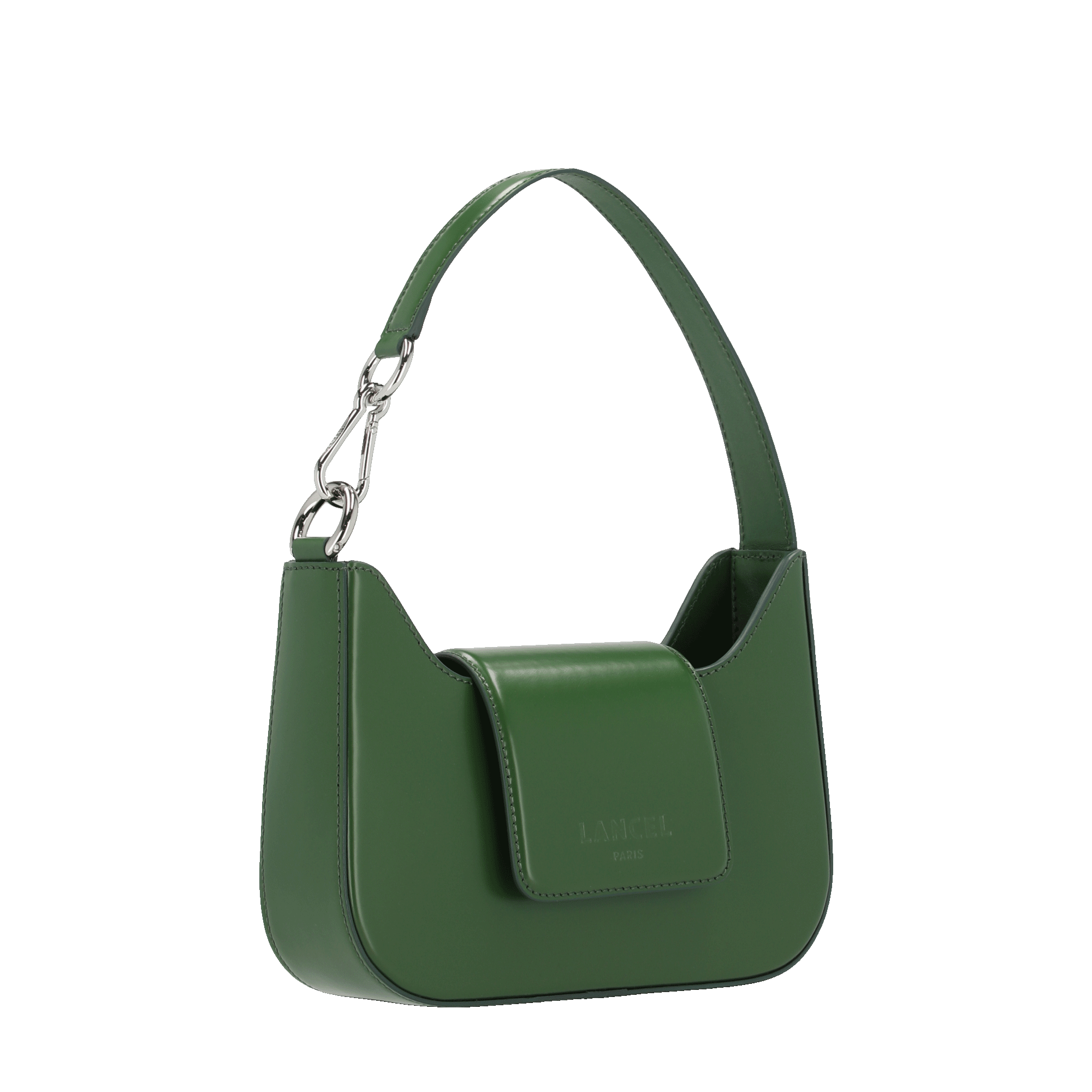 Sac mini baguette Sixtine en cuir lisse - Fougere