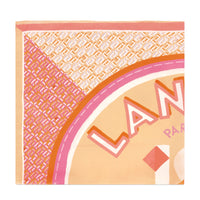 90 square silk scarf with a Lancelgram pattern - Multicoloured & Mandarin