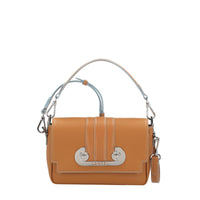 Petit sac Iris à rabat en cuir lisse - Camel