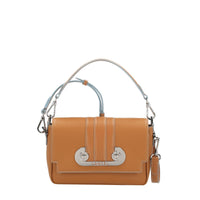 Petit sac Iris à rabat en cuir lisse - Camel