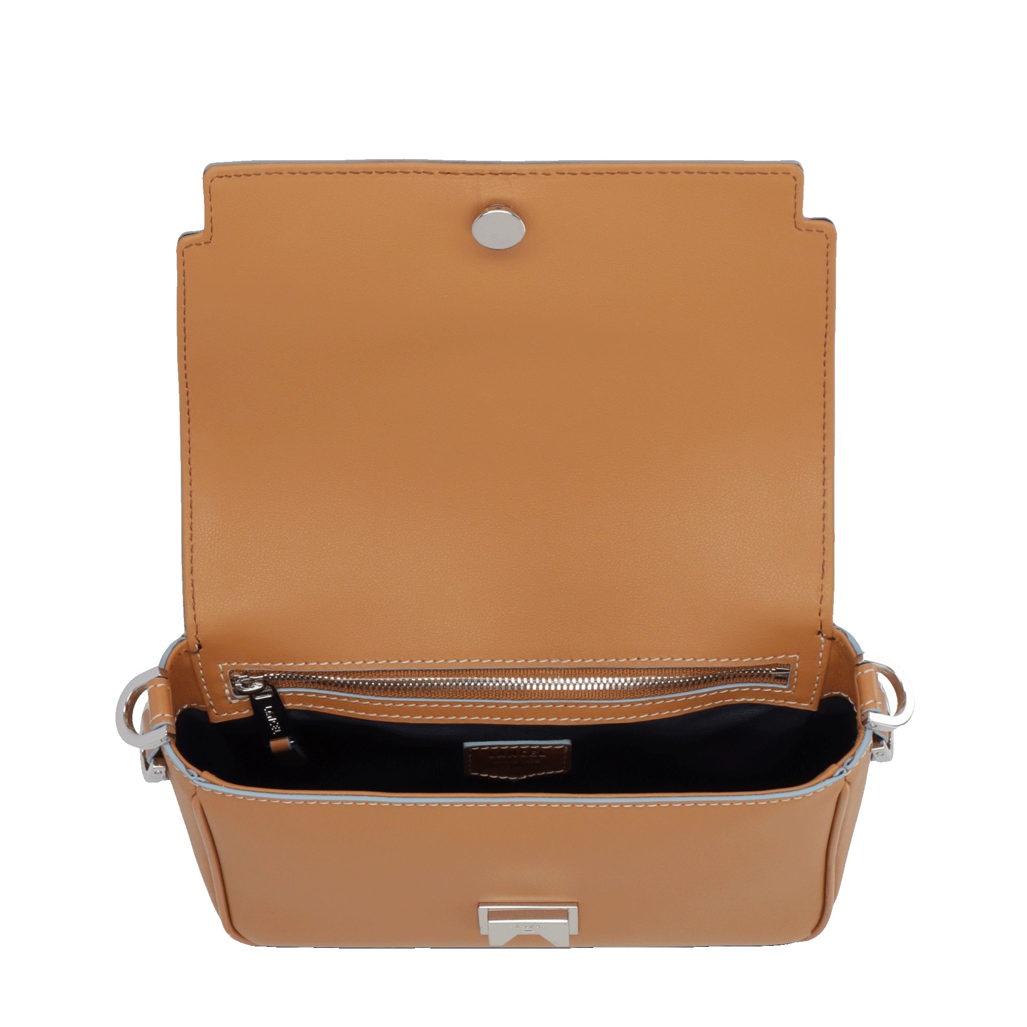 Petit sac Iris à rabat en cuir lisse - Camel