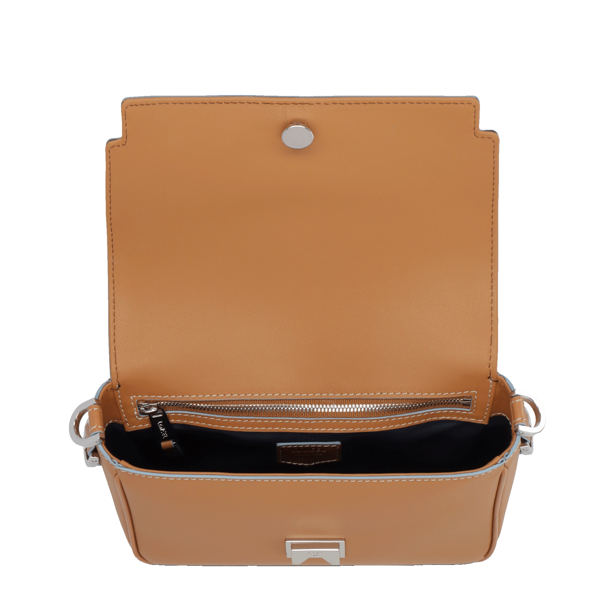 Petit sac Iris à rabat en cuir lisse - Camel