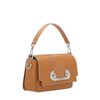 Petit sac Iris à rabat en cuir lisse - Camel