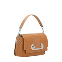 Petit sac Iris à rabat en cuir lisse - Camel