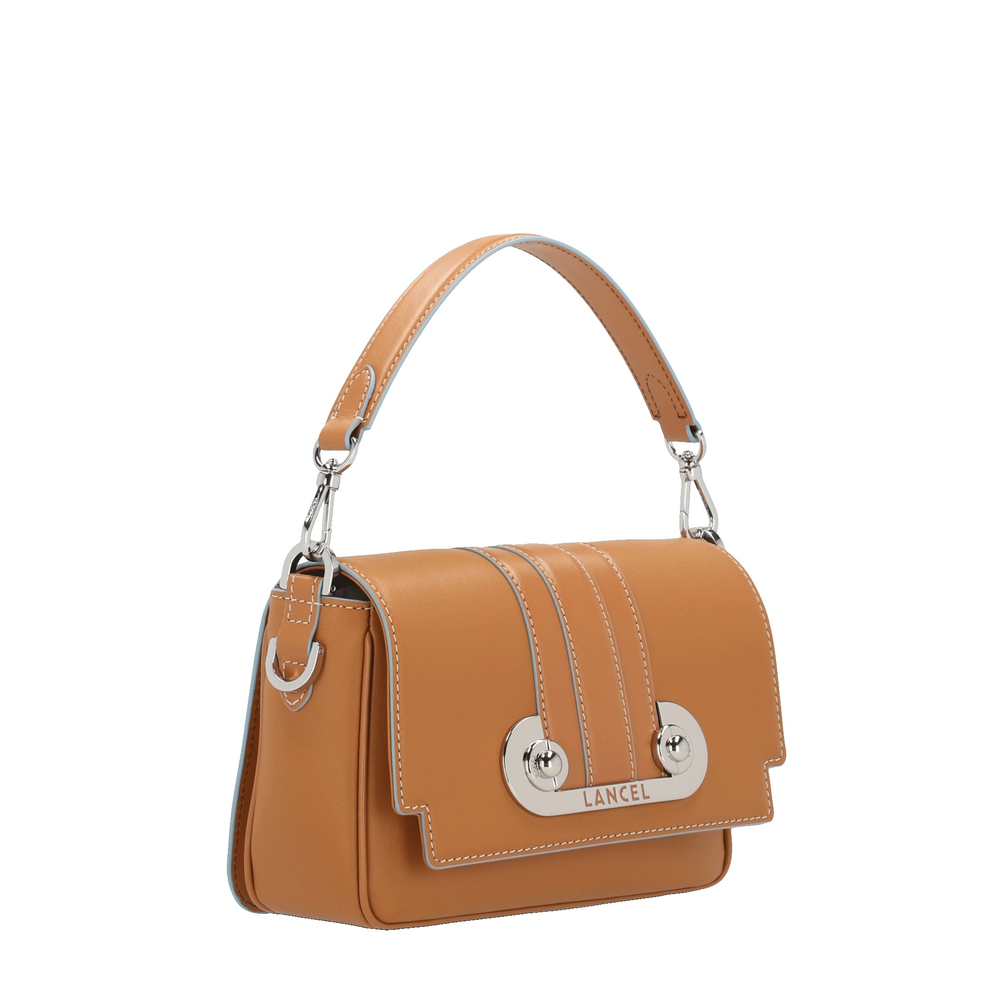 Petit sac Iris à rabat en cuir lisse - Camel