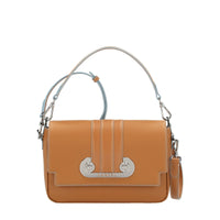Sac Iris à rabat en cuir lisse - Camel