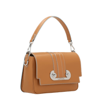 Sac Iris à rabat en cuir lisse - Camel