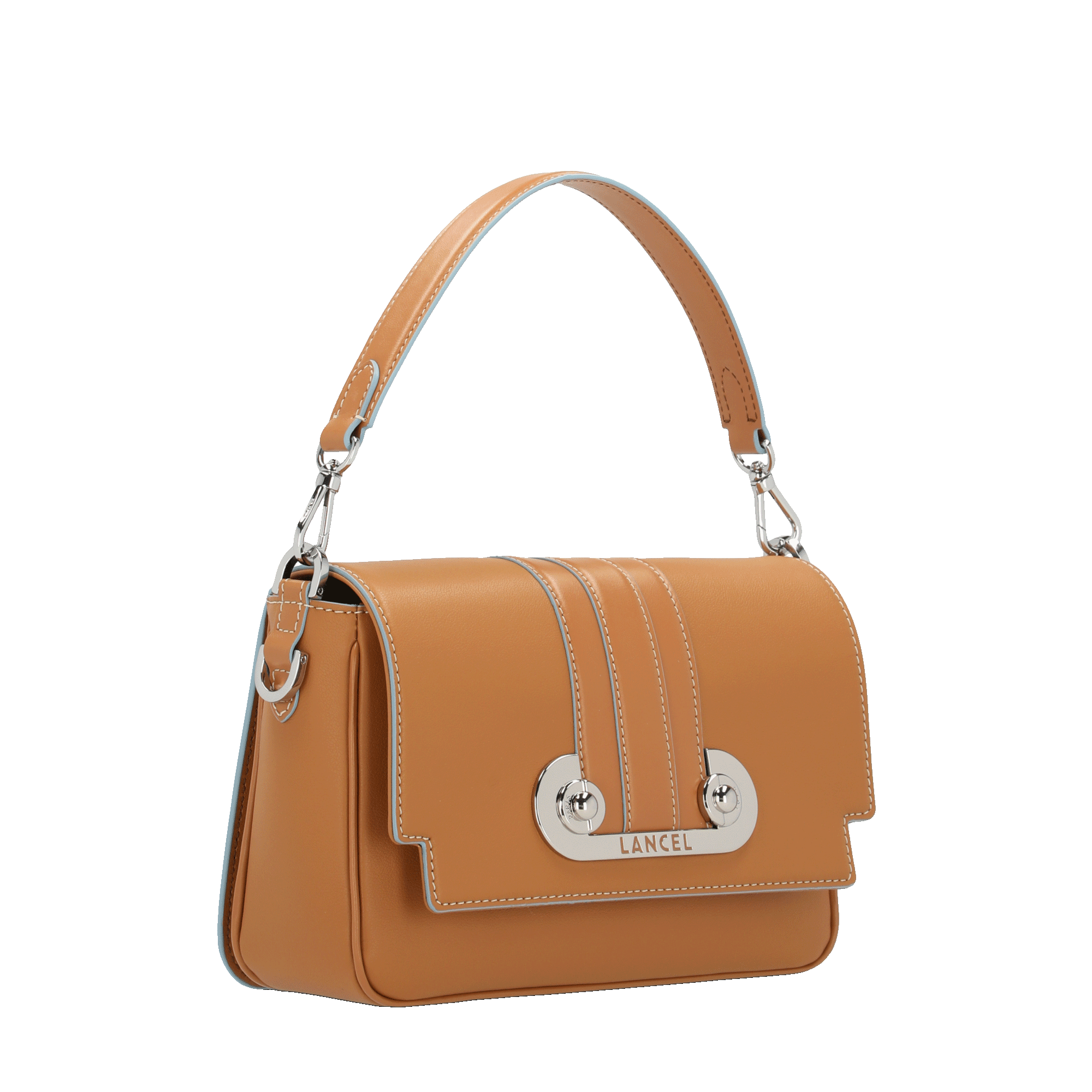 Sac Iris à rabat en cuir lisse - Camel