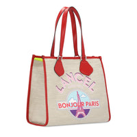 Sac cabas L - Naturel & Rouge