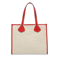 Sac cabas L - Naturel & Rouge