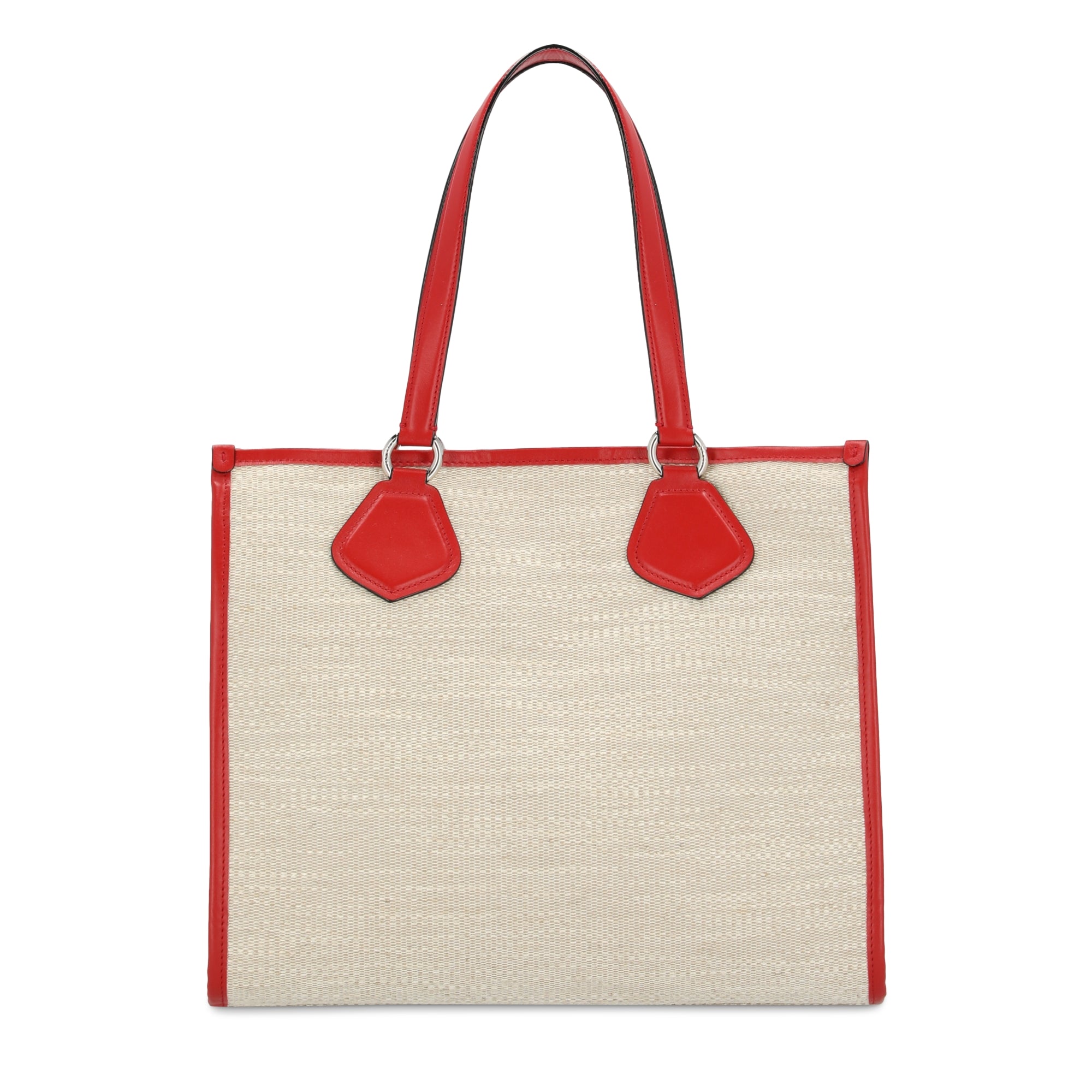 Sac cabas L - Naturel & Rouge