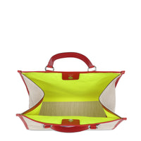 Sac cabas L - Naturel & Rouge
