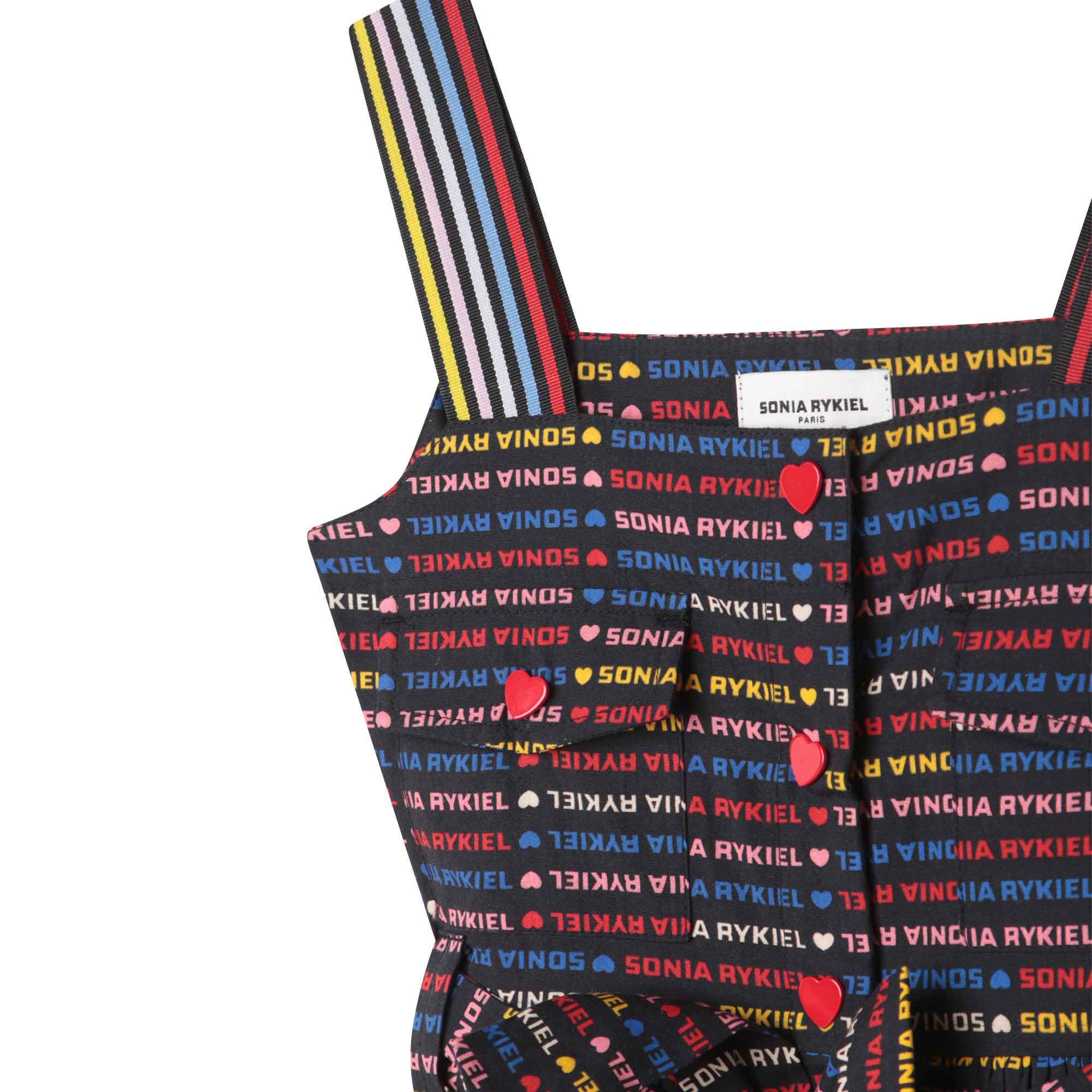 Robe à bretelles en popeline avec poches - Multico