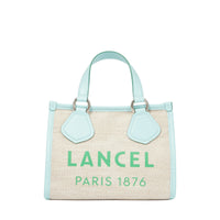 Sac cabas zippé Lancel tote S en toile - Naturel & Menthe