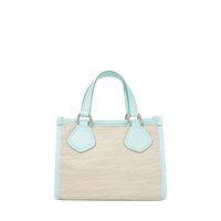 Sac cabas zippé Lancel tote S en toile - Naturel & Menthe