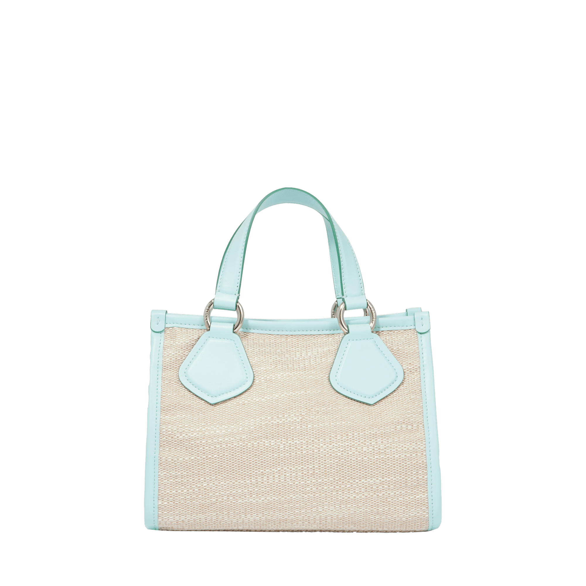 Sac cabas zippé Lancel tote S en toile - Naturel & Menthe