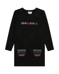 Long-sleeved dress - Black