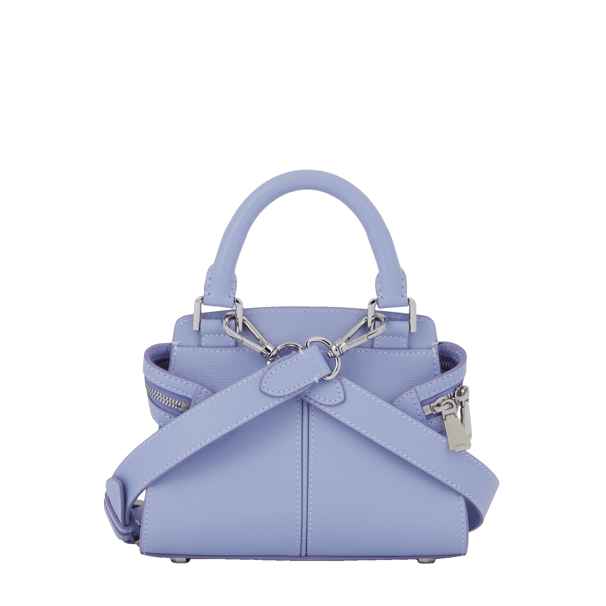 Mini sac zippé Ines en cuir - Lavande