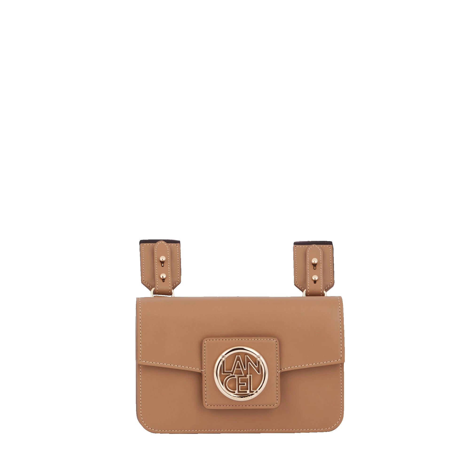 Mini sac porté-croisé nomade Roxane en cuir lisse - Granit & Doré