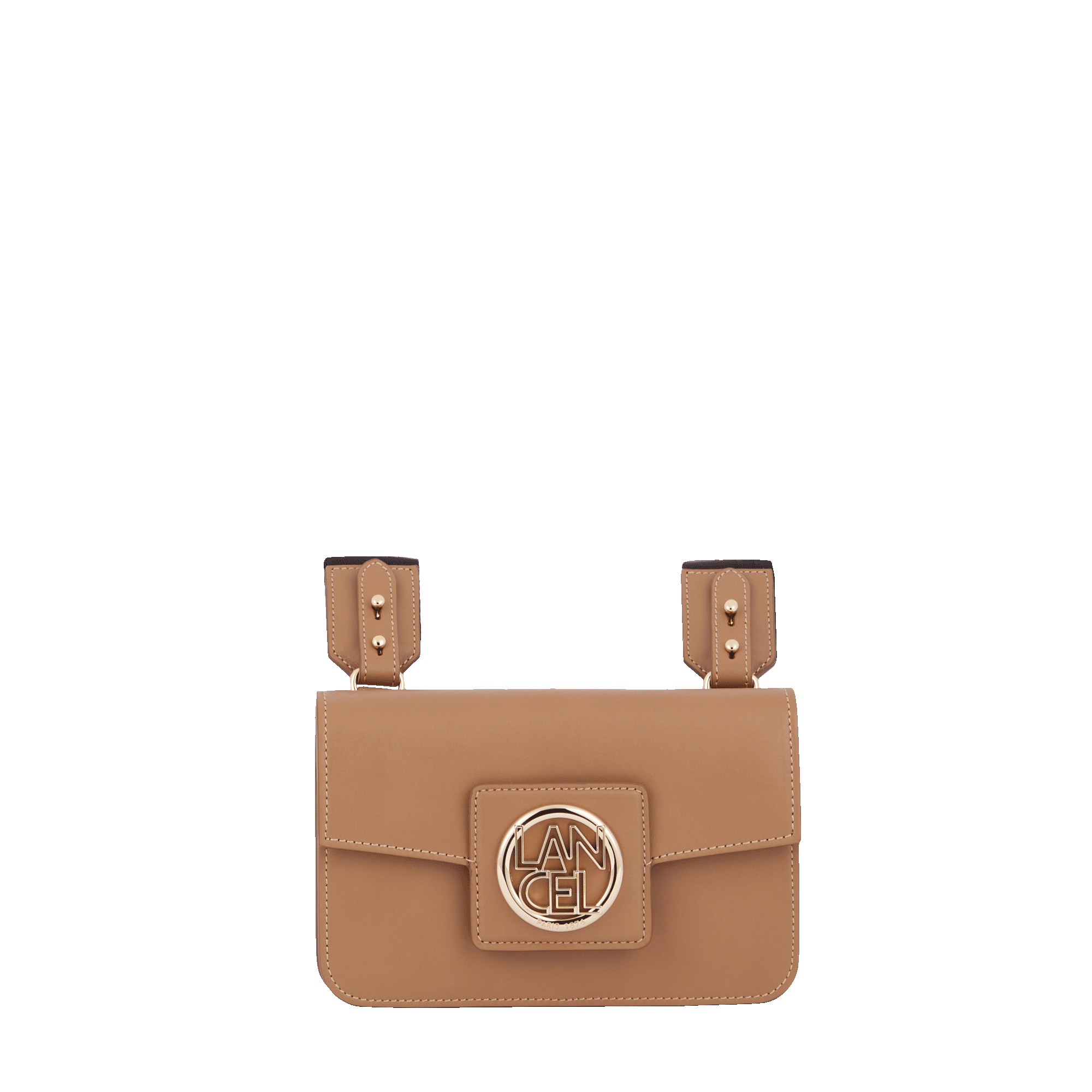 Mini sac porté-croisé nomade Roxane en cuir lisse - Granit & Doré